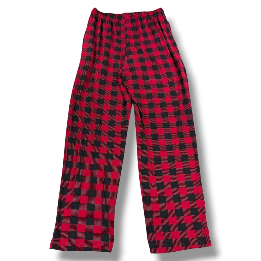 NWT Perry Ellis Portfolio Pajama Pants Mens Size Small S Buffalo Plaid Red Black